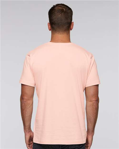 LAT 6901 Unisex Fine Jersey Tee - Blush - model back