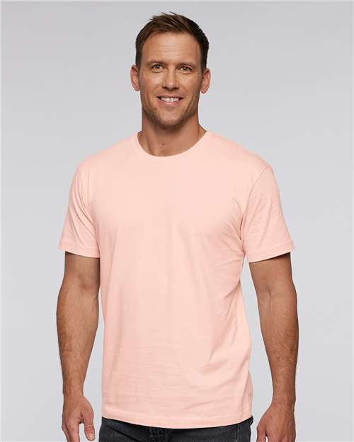 LAT 6901 Unisex Fine Jersey Tee - Blush - model front
