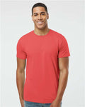 LAT 6901 Unisex Fine Jersey Tee - Passionfruit - model front