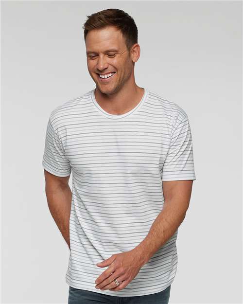 LAT 6901 Unisex Fine Jersey Tee - Shadow Stripe - model front