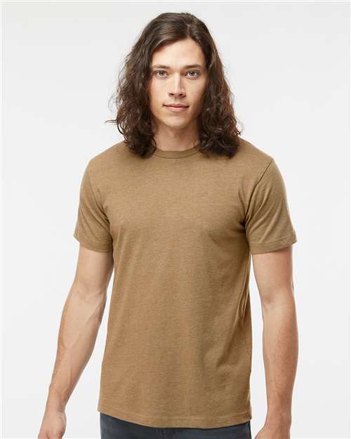 LAT 6901 Unisex Fine Jersey Tee - Vintage Coyote Brown - model front