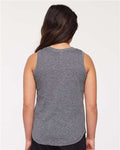 LAT 2692 Girls' Relaxed Fine Jersey Tank - Granite Heather - model back