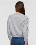 LAT 3528 Women's Relaxed Boxy Crewneck Sweatshirt - Heather - model back