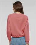 LAT 3528 Women's Relaxed Boxy Crewneck Sweatshirt - Mauvelous - model back