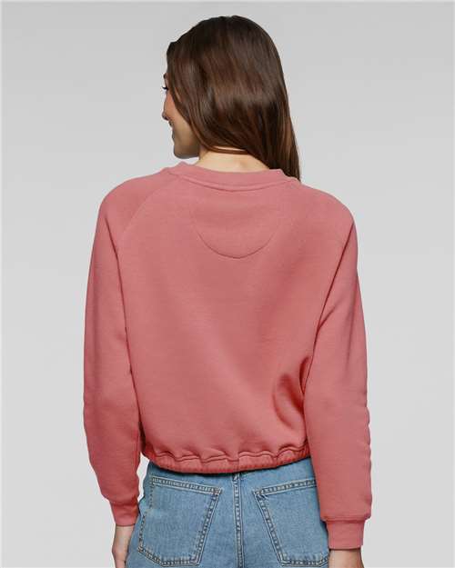 LAT 3528 Women's Relaxed Boxy Crewneck Sweatshirt - Mauvelous - model back