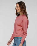 LAT 3528 Women's Relaxed Boxy Crewneck Sweatshirt - Mauvelous - model side