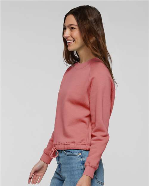 LAT 3528 Women's Relaxed Boxy Crewneck Sweatshirt - Mauvelous - model side