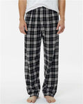 Boxercraft BM6624 Men's Harley Flannel Pants - Black/ White - model front