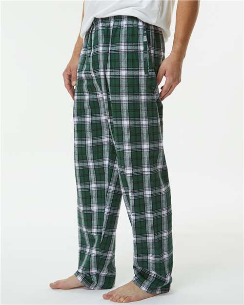 Boxercraft BM6624 Men's Harley Flannel Pants - Green/ White Plaid - model side