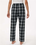 Boxercraft BW6620 Women's Haley Flannel Pants - Black/ White - model back