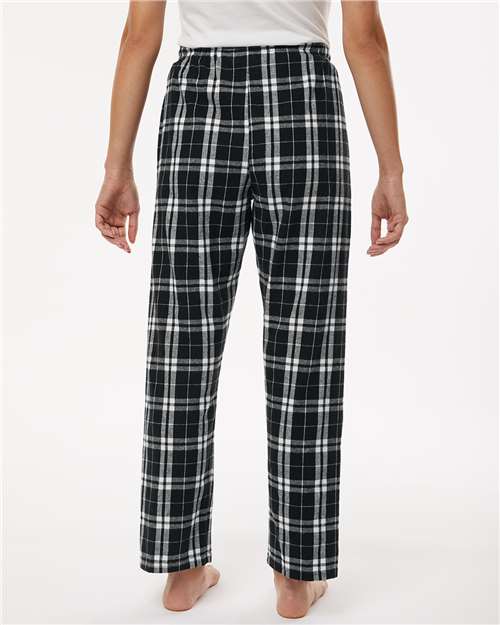 Boxercraft BW6620 Women's Haley Flannel Pants - Black/ White - model back