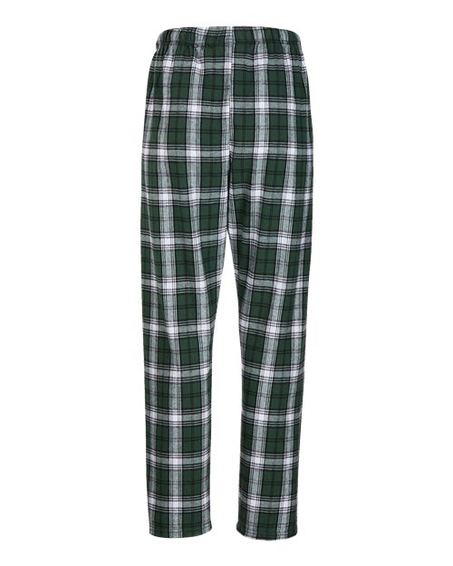 Boxercraft BW6620 Women's Haley Flannel Pants - Green/ White Plaid - back