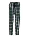 Boxercraft BW6620 Women's Haley Flannel Pants - Green/ White Plaid - front