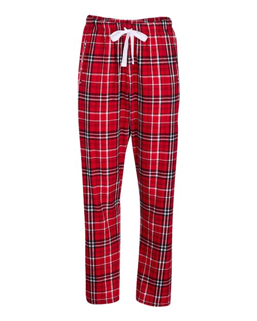 Boxercraft BW6620 Women's Haley Flannel Pants - Red/ White - front