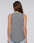 LAT 3592 Women's Relaxed Fine Jersey Tank - Granite Heather - model back