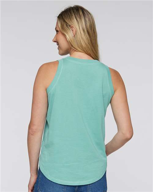 LAT 3592 Women's Relaxed Fine Jersey Tank - Saltwater - model back