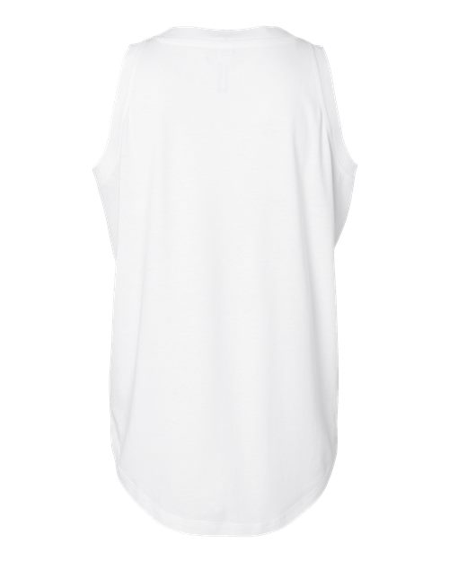 LAT 3592 Women's Relaxed Fine Jersey Tank - White - back
