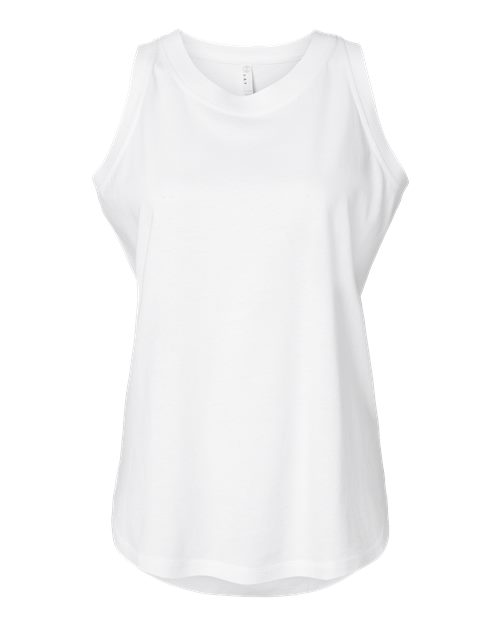 LAT 3592 Women's Relaxed Fine Jersey Tank - White - front
