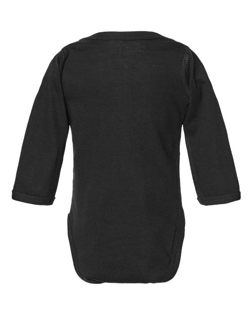 Rabbit Skins 4421 Infant Fine Jersey Long Sleeve Bodysuit - Black - back