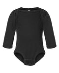 Rabbit Skins 4421 Infant Fine Jersey Long Sleeve Bodysuit - Black - front
