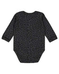 Rabbit Skins 4421 Infant Fine Jersey Long Sleeve Bodysuit - Black Leopard - back
