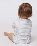 Rabbit Skins 4421 Infant Fine Jersey Long Sleeve Bodysuit - Shadow Stripe - model back