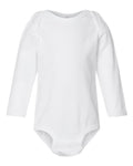 Rabbit Skins 4421 Infant Fine Jersey Long Sleeve Bodysuit - White - front
