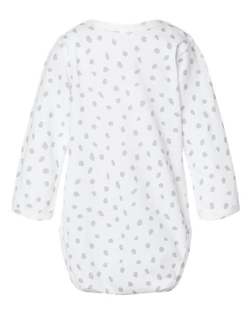 Rabbit Skins 4421 Infant Fine Jersey Long Sleeve Bodysuit - White Spot - back