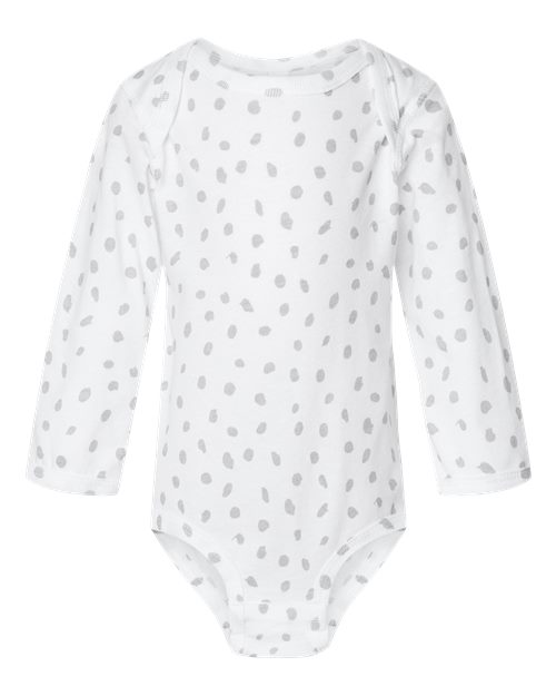 Rabbit Skins 4421 Infant Fine Jersey Long Sleeve Bodysuit - White Spot - front