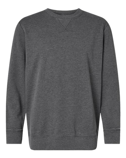 LAT 6935 Unisex Vintage Wash Crewneck Sweatshirt - Washed Black - front