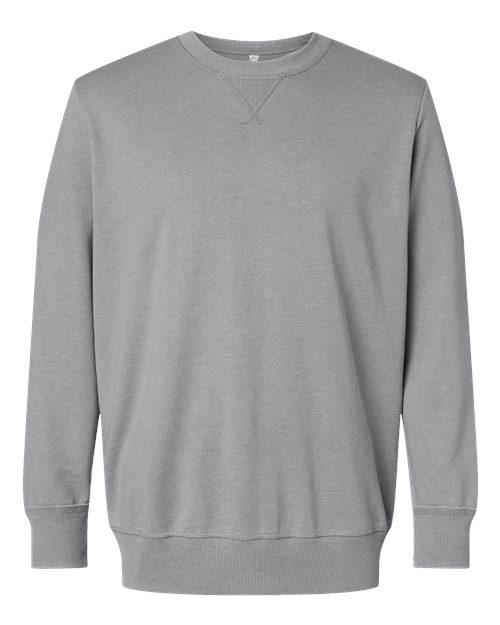 LAT 6935 Unisex Vintage Wash Crewneck Sweatshirt - Washed Grey - front