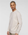 LAT 6935 Unisex Vintage Wash Crewneck Sweatshirt - Washed Natural - model side