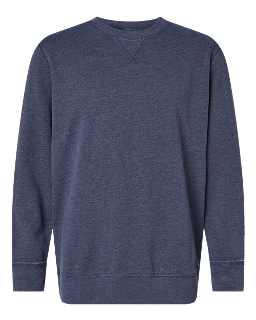 LAT 6935 Unisex Vintage Wash Crewneck Sweatshirt - Washed Navy - front