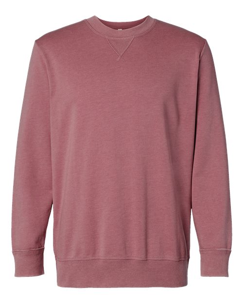 LAT 6935 Unisex Vintage Wash Crewneck Sweatshirt - Washed Rouge - front