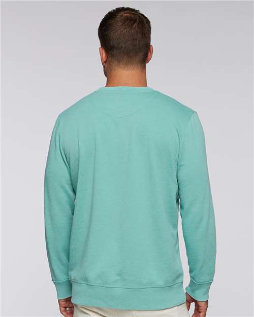 LAT 6935 Unisex Vintage Wash Crewneck Sweatshirt - Washed Saltwater - model back