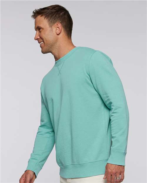 LAT 6935 Unisex Vintage Wash Crewneck Sweatshirt - Washed Saltwater - model side