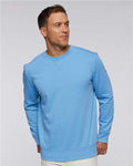 LAT 6935 Unisex Vintage Wash Crewneck Sweatshirt - Washed Tradewind - model front