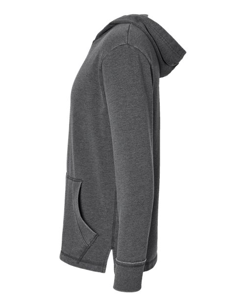 LAT 6936 Unisex Vintage Wash Hoodie Sweatshirt - Washed Black - side