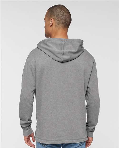 LAT 6936 Unisex Vintage Wash Hoodie Sweatshirt - Washed Grey - model back