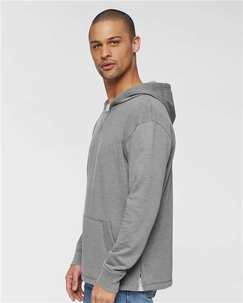 LAT 6936 Unisex Vintage Wash Hoodie Sweatshirt - Washed Grey - model side