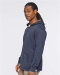 LAT 6936 Unisex Vintage Wash Hoodie Sweatshirt - Washed Navy - model side