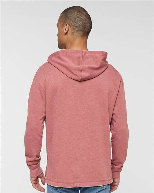 LAT 6936 Unisex Vintage Wash Hoodie Sweatshirt - Washed Rouge - model back