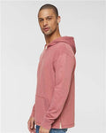 LAT 6936 Unisex Vintage Wash Hoodie Sweatshirt - Washed Rouge - model side