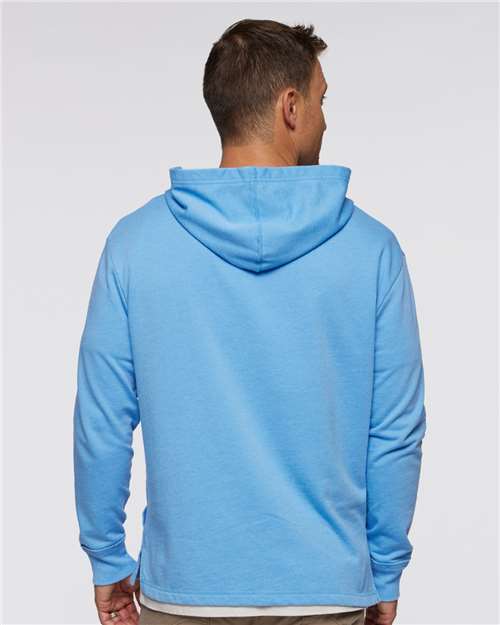 LAT 6936 Unisex Vintage Wash Hoodie Sweatshirt - Washed Tradewind - model back