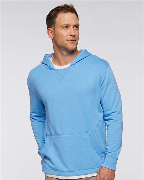 LAT 6936 Unisex Vintage Wash Hoodie Sweatshirt - Washed Tradewind - model front