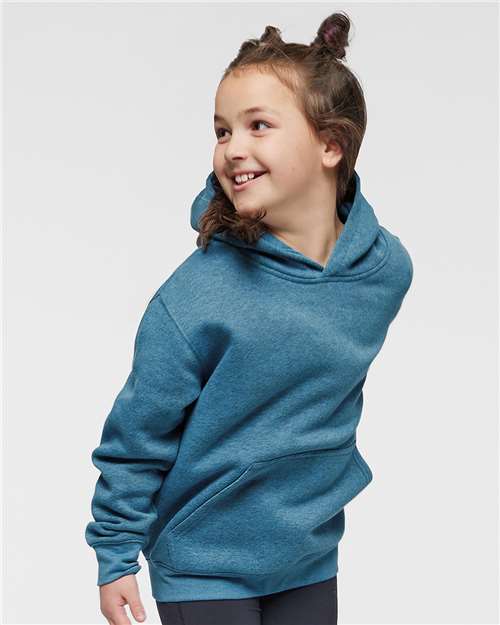 LAT 2296 Youth Hoodie Sweatshirt - Bermuda Blackout - model front