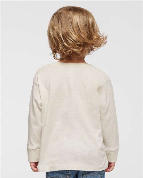 Rabbit Skins 3302 Toddler Fine Jersey Long Sleeve Tee - Natural Heather - model back