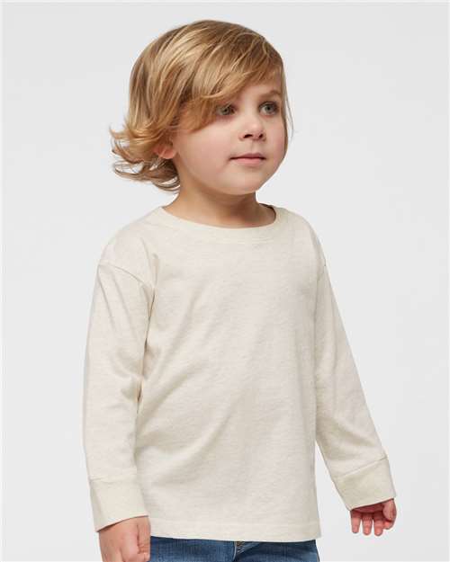 Rabbit Skins 3302 Toddler Fine Jersey Long Sleeve Tee - Natural Heather - model front
