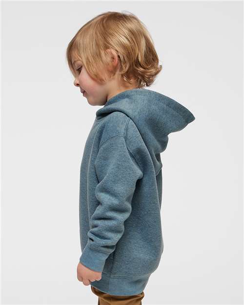 Rabbit Skins 3326 Toddler Pullover Fleece Hoodie - Bermuda Blackout - model side
