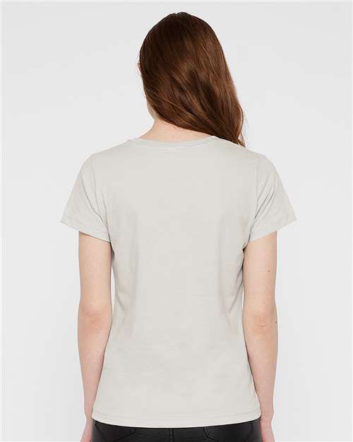 LAT 3516 Women's Fine Jersey Tee - Porcelain - model back